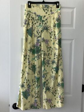 INC International Concepts Yellow Floral Wide Leg Pants